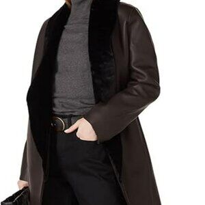 Victor Alfaro Collective Rent The Runway Pre-Loved Brown Faux Leather Coat